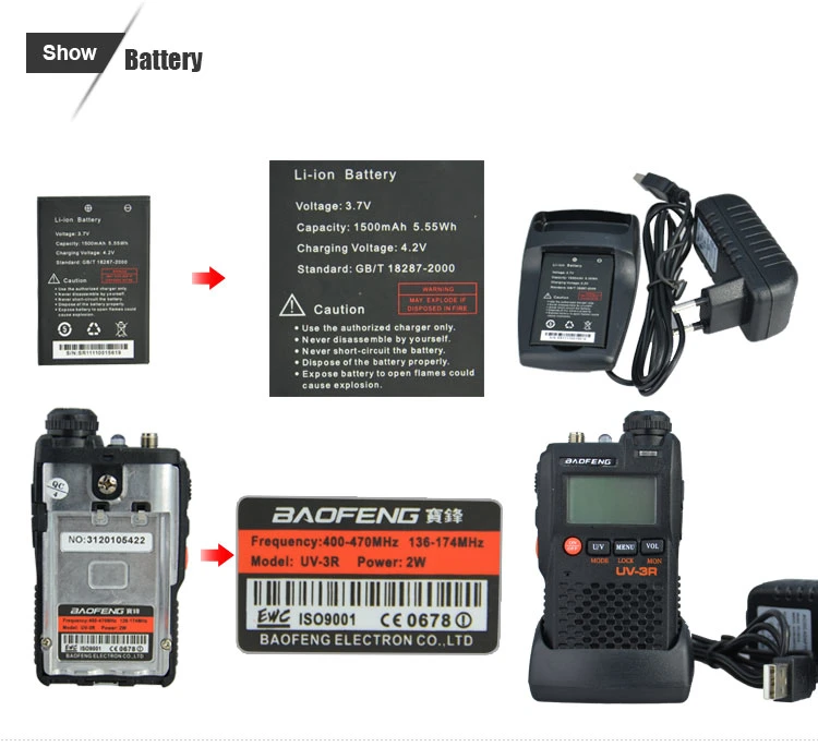 Baofeng UV-3r Dual Band Walky Talky