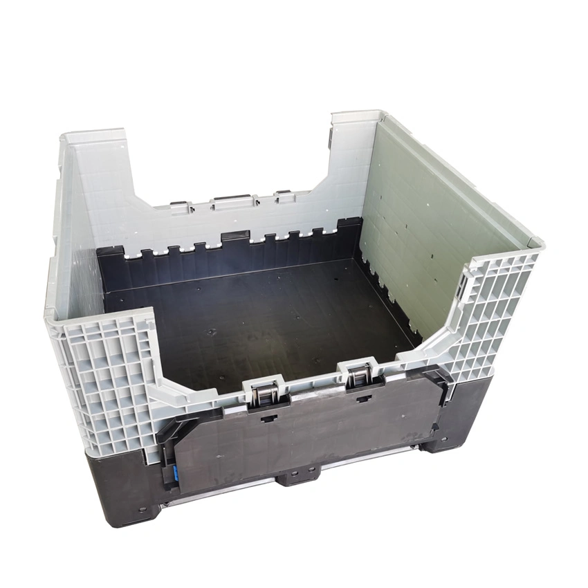 Foldable Collapsible Heavy Duty Logistics Storage Turnover Plastic Box Customized Lids and Wheels Warehouse Use