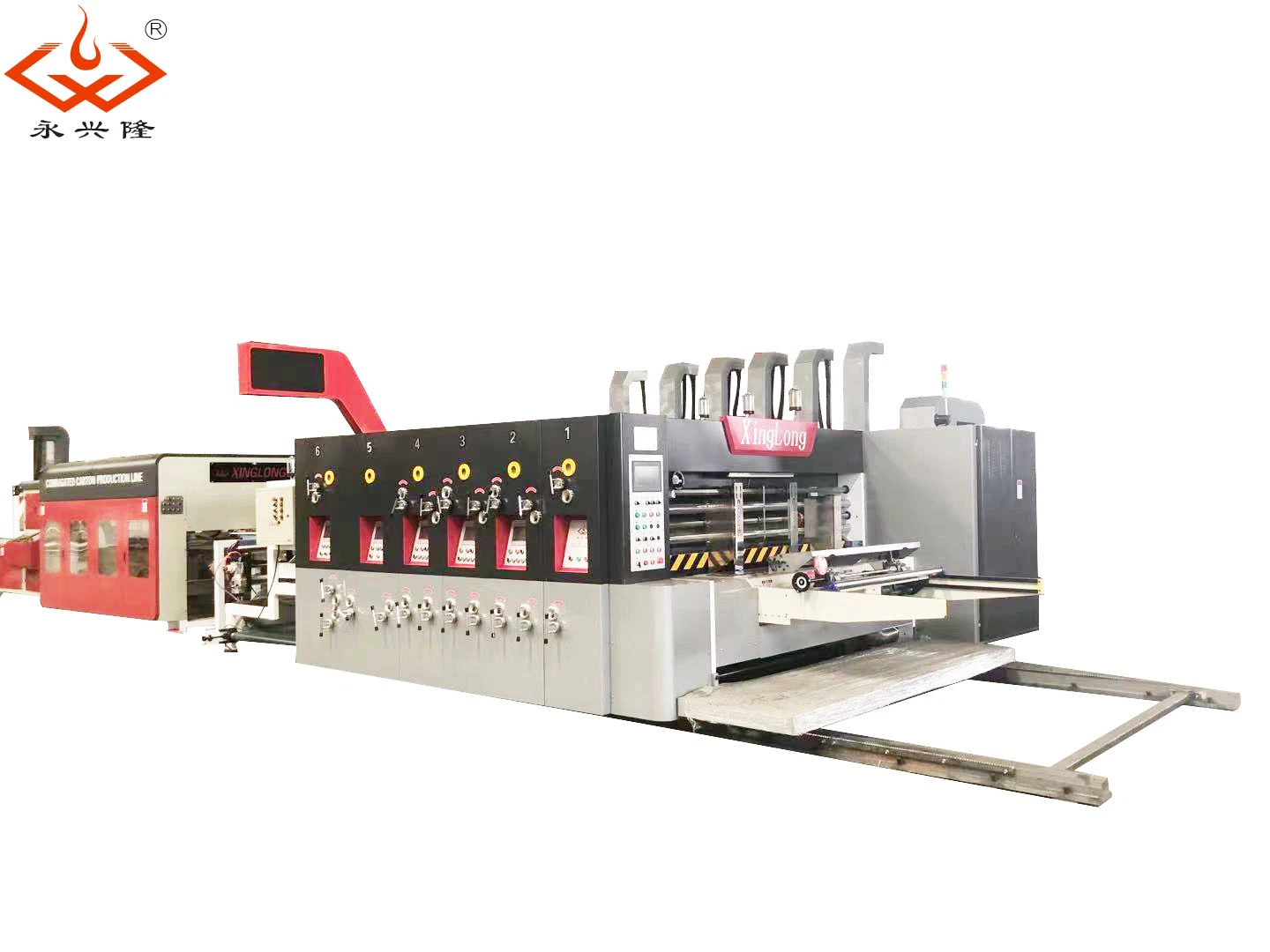 Máquina de Impressão Flexográfica Automática OEM/ODM com Cortadora de Entalhe e Dobradeira de Caixas de Papelão.