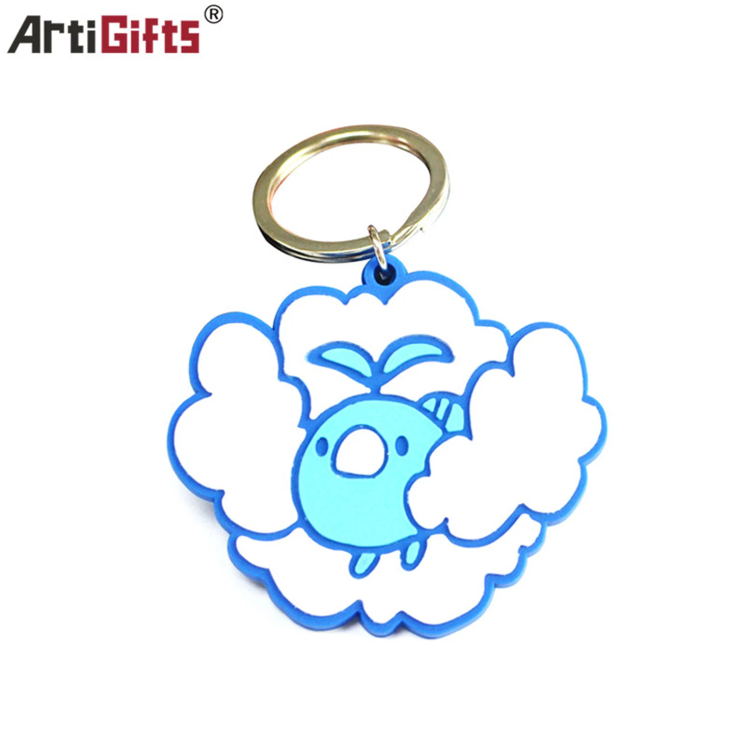 Promotional Logo Printed Rubber Keychain PVC Silicone Keyring