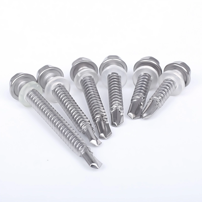 Factory Supply Standard Hex Head with Washer Screws Stainless Steel Self-Drilling Screws