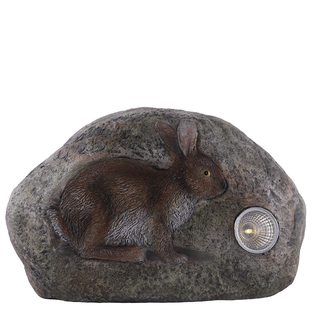 New Arriving Garden Decoration Solar Light Rocks with Animal Totem