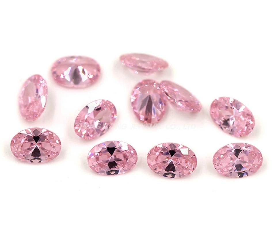 Pink Oval Cut Zirconia Egg Shape CZ Stone Loose