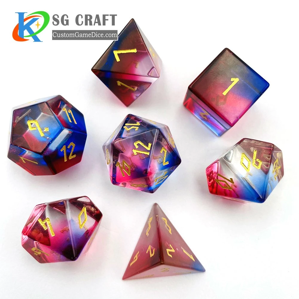 Hot Sale Factory Gemstone Dice Set of 7 Handmade Stone Polyhedral Dice for Rpg High quality/High cost performance 