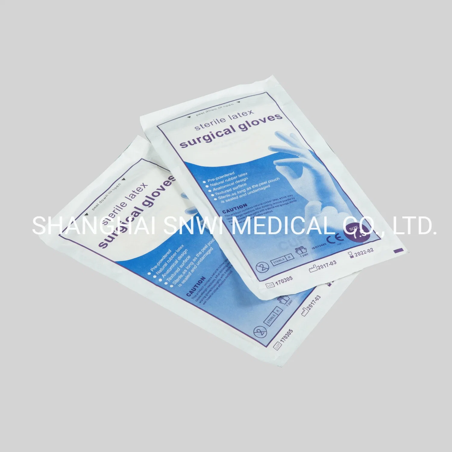 Disposable Medical Grade Sterile Latex Surgical Gloves with Powdered