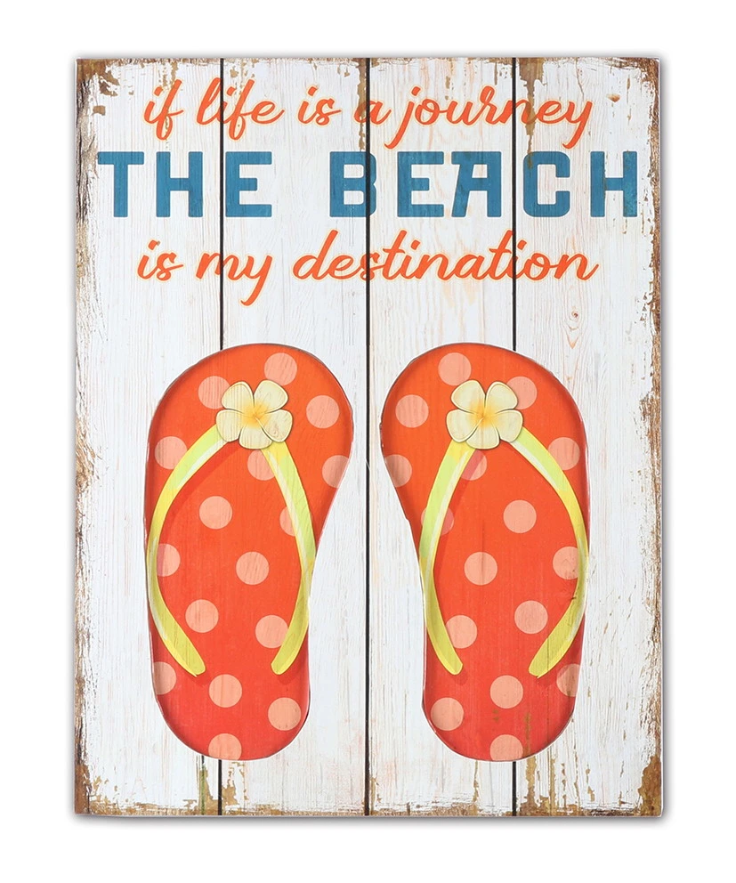 Flip Flop Vintage Beach Flip Flop Wood Hanging Decoration Custom Wood Plaque Art Plaque