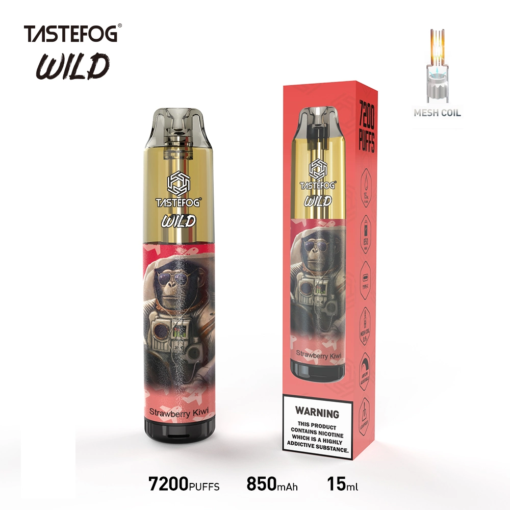 Neujahr Specials Tastefog Wild 7200puff 15ml Fruchtaroma E-Liquid E Cigarette Factory Direct Taschenlampe nachfüllbare Vapes