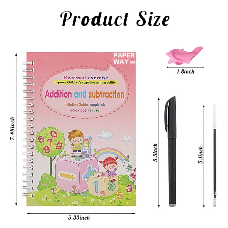 A4 Size Reusable Writing Practice Book Set Calligraphy Magic Practice Copybook Books for Kids