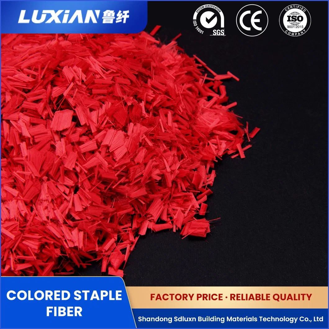 Sdluxn Short Filament Sample Available Color Polyester Staple Fiber PSF China Lightfastness Colored Polyester Staple Fiber Factory Used in Textile Industry