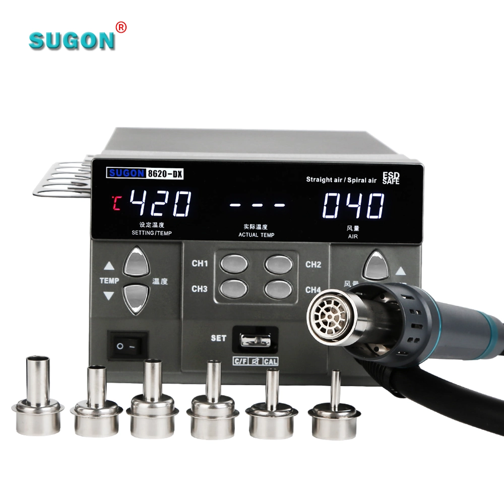 مجموعة أدوات محطة إعادة العمل Susugon 8620dx Soling Hot Air بالجملة مسدس مع تدفئة سريعة الهواء الساخن المسدس