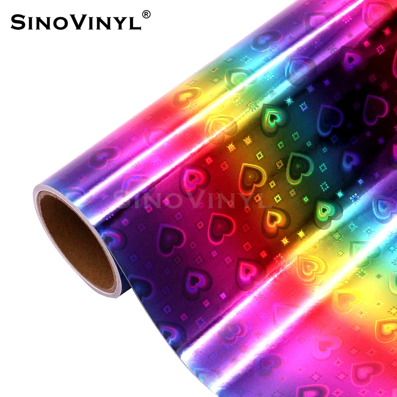 SINOVINYL 12x60"/30,5x152cm degradado Arco Iris holográfica de corte hexagonal de bricolaje la pegatina de vinilo de corte de hojas