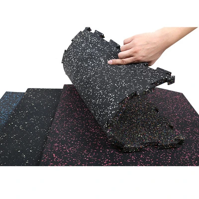 Puzzle Shape Rubber Interlock Tile Fitness Gym Rubber Floor Interlocking Rubber Mat Tile for Cross Training