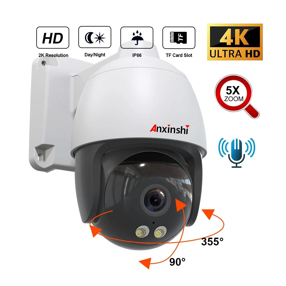 8MP Zoom 5x para PTZ Poe Kit CCTV cinco cámaras de seguridad