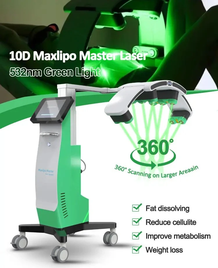 10d Sculpting Lipo Laser Fat Removal Green Laser Cold 532nm Burn Fat Body Slimming Lipo Laser Emerald Slimming Machine