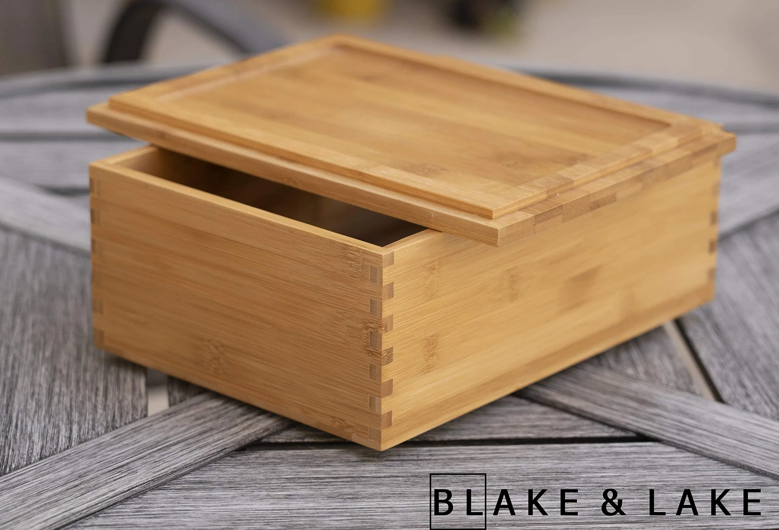 Caja de almacenamiento de madera con tapa de madera, grandes cuadros de Keepsake - Caja de regalo con tapas almacenar Fotos Recuerdos joyas Colectibles Treasures - Diseño de cola de milano (natural)