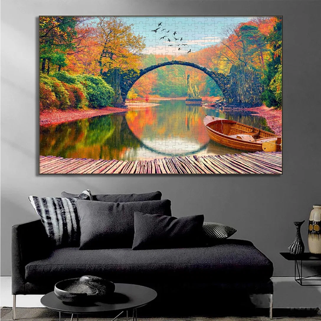 Park Arch Bridge Wholesale/Supplier de madera de 2000 piezas Puzzle Adulto Regalo de cumpleaños Juguetes para niños, personalizados con patrones personalizados, tamaños y piezas.