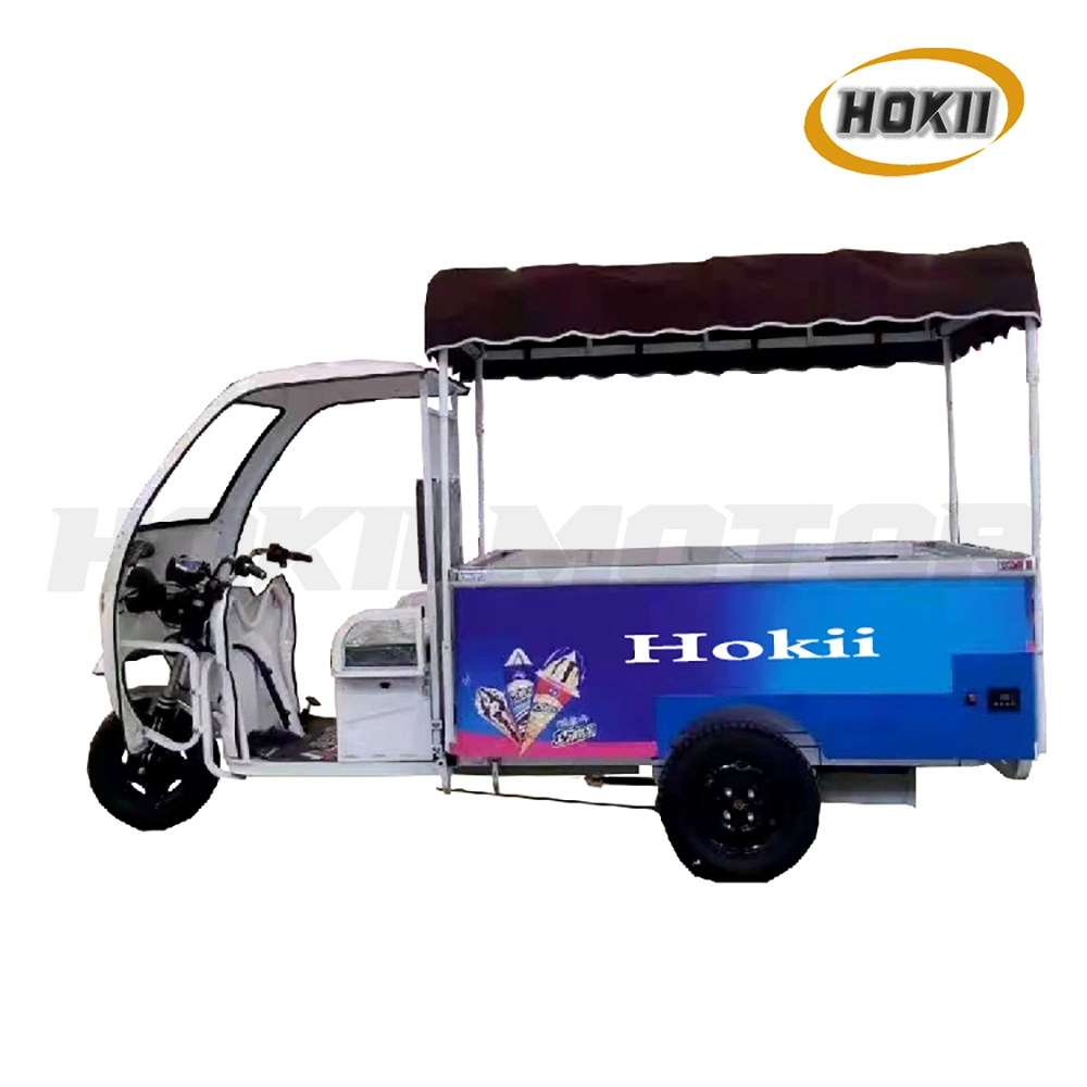 1200W Motor Hokii Motor Tricycle eléctrico helado de gasolina cargo Triciclo Motos Freezer de buena calidad Triciclo vehículo eléctrico para adultos