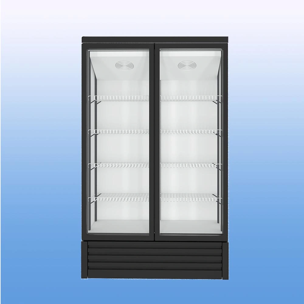 High quality/High cost performance  White Color Commercial Bar Display Fridge 700L 2 Glass Door Cold Drinks Freezer