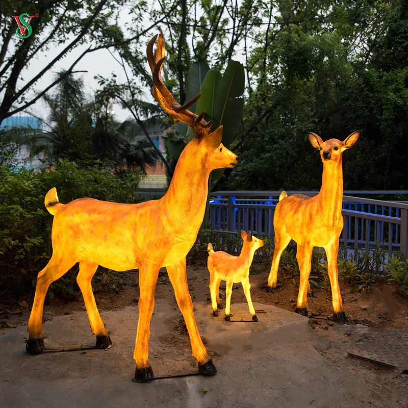 LED Fiberglass Resin Deer Animal Craft for Ambient Decoration