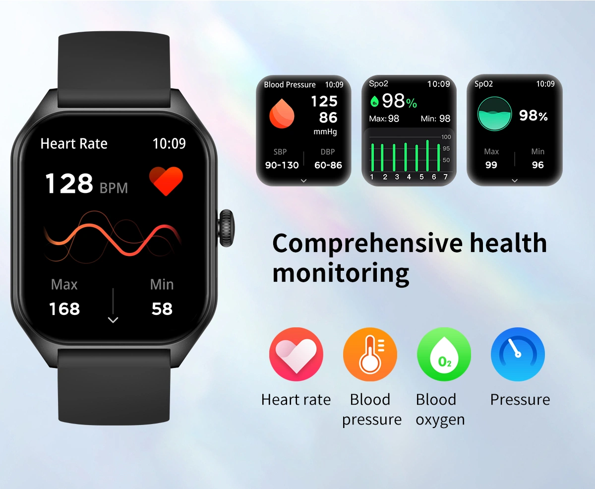 Control de música sacudida tomar fotos encuentra el brillo de la Teléfono móvil pantalla dividida Smart Watch con codificador