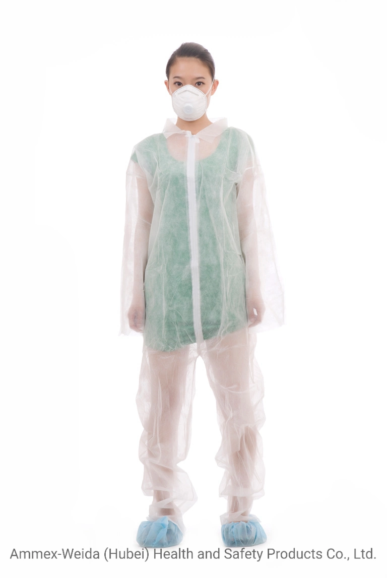 with Good Protection Disposable Coverall Without Hood and Feetcover by Different Material for Hygienic Environment