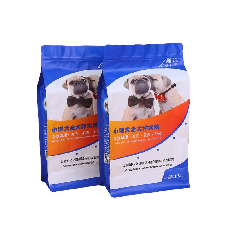 Promotional Recycle Retort Snack Pet Feed Packaging Flat Bottom Pouch with Zipper for Pet Food Bag
