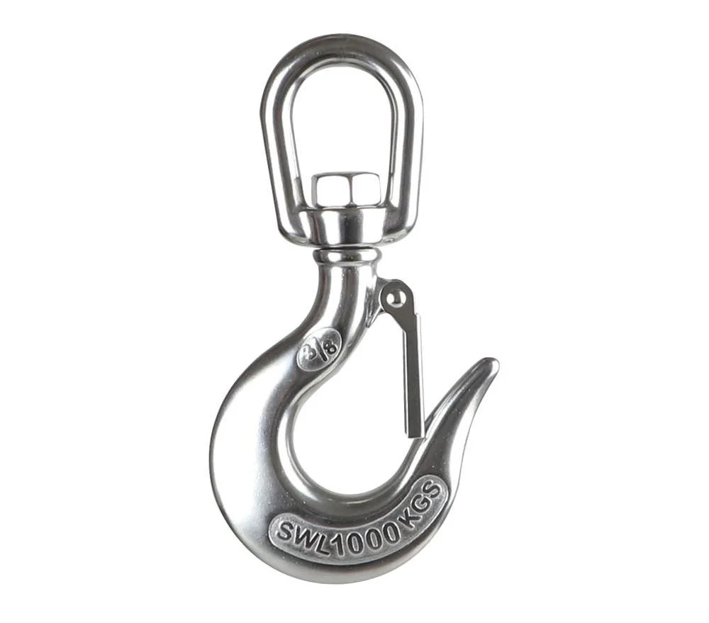 Hot Sale Stainless Steel Swivel Eye Crane Hooks Cargo Hook Accessory for Wire Rope