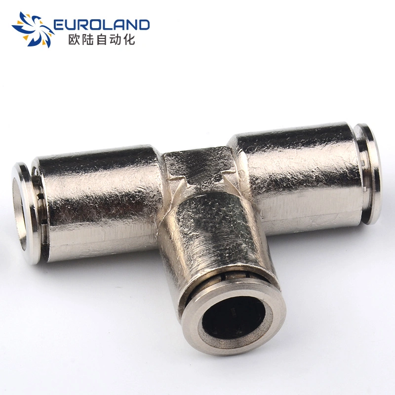 High quality/High cost performance  Tee Type Pneumatic Metal Fittings Brass 3 Way Copper Elbow Fitting