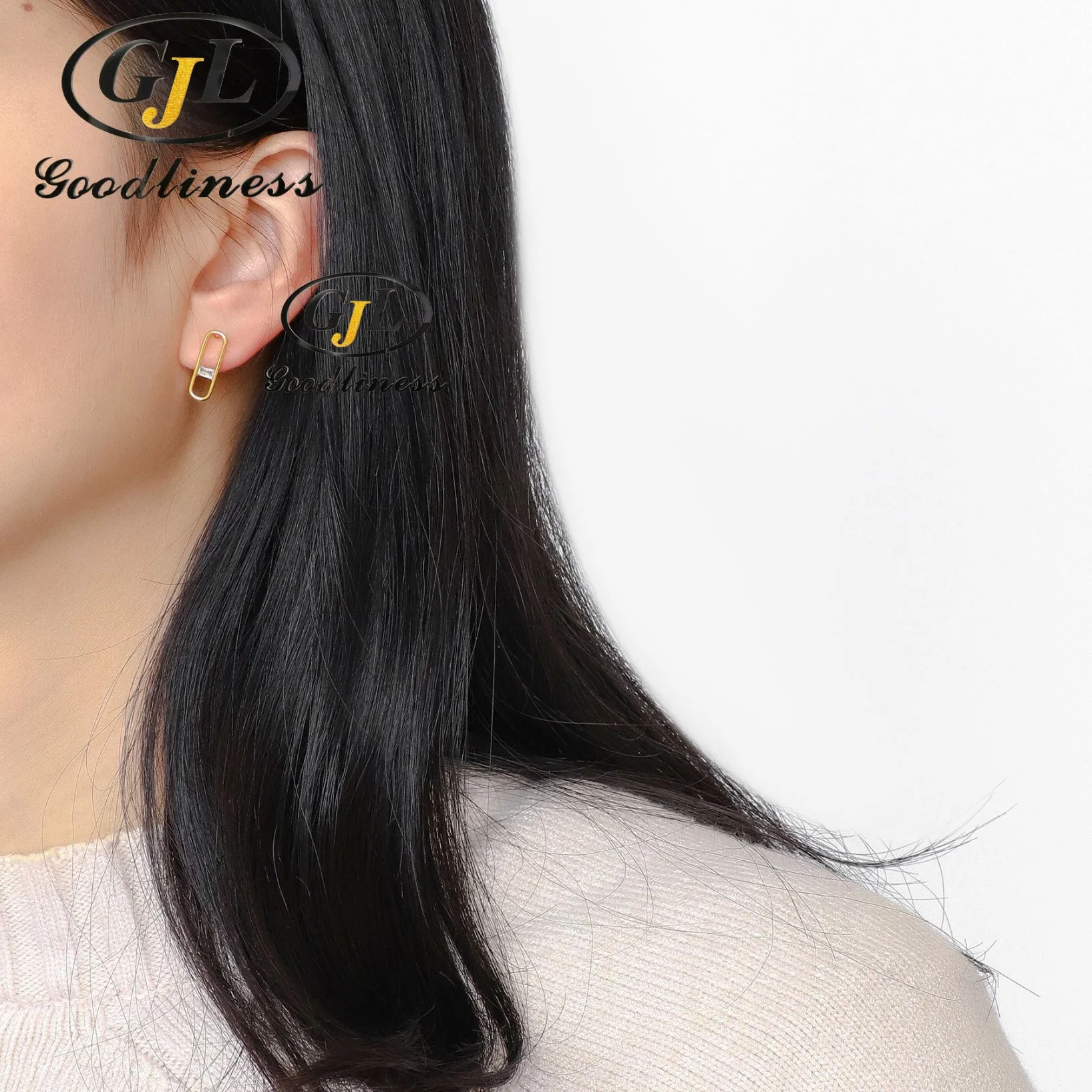 Geometric Zircon Silver Needle Brass Earring Jewelry Wholesale/Supplier