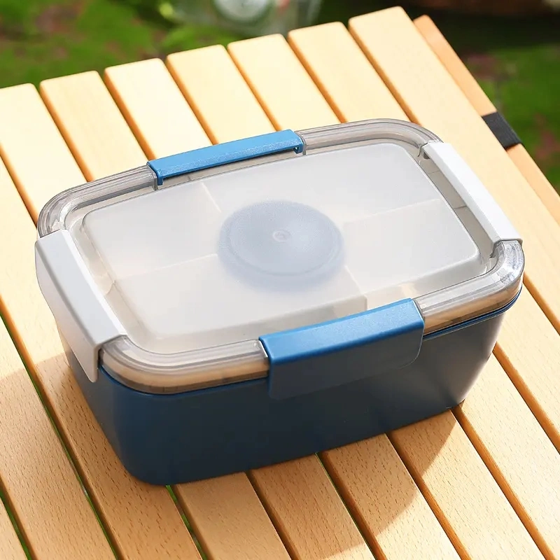 Nordic Style Minimalist Double Layered Food Storage Container Plastic Divided Lunch Box for Outdoor