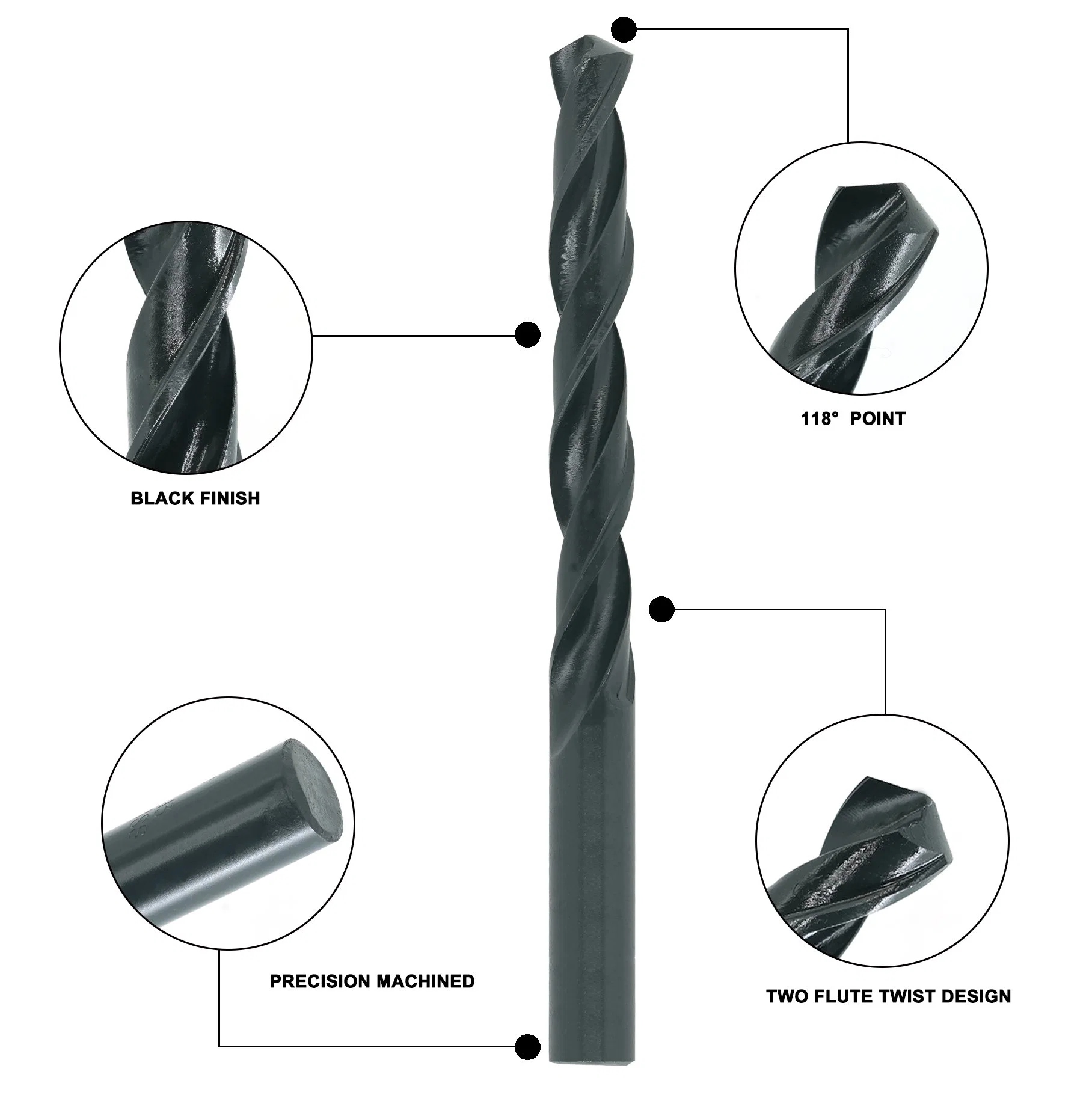 DIN 338 4241 Black HSS Twist Drill Bit