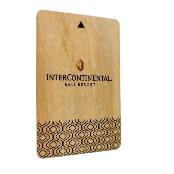 Eco-Friendly Passive Contactless Smart IC MIFARE DESFire EV3 Bamboo RFID NFC Wood Card for Hotel