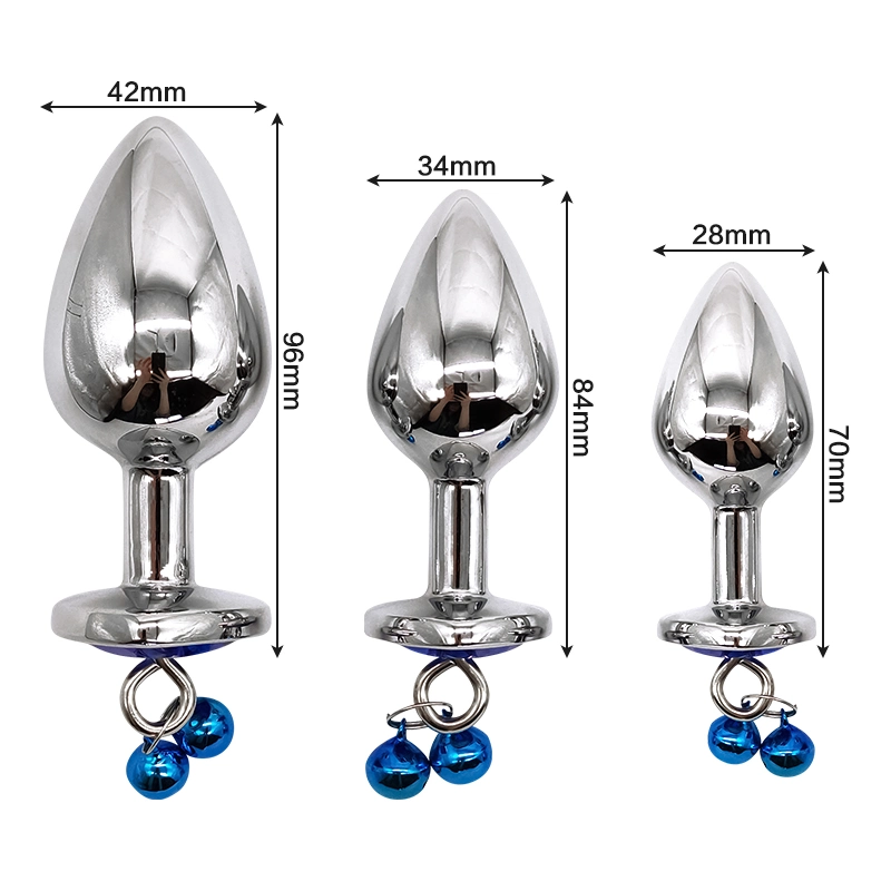 S/M/L Metal Aluminium Alloy Anal Butt Plug Heart-Shaped Bells Expander for Male and Female Sexy Adults Game Ass Sex Products