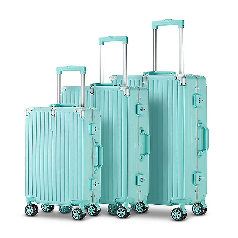 Wholesale 3 Piece Luggage Sets Trolley Aluminum Travel Case Bag PC Suitcase