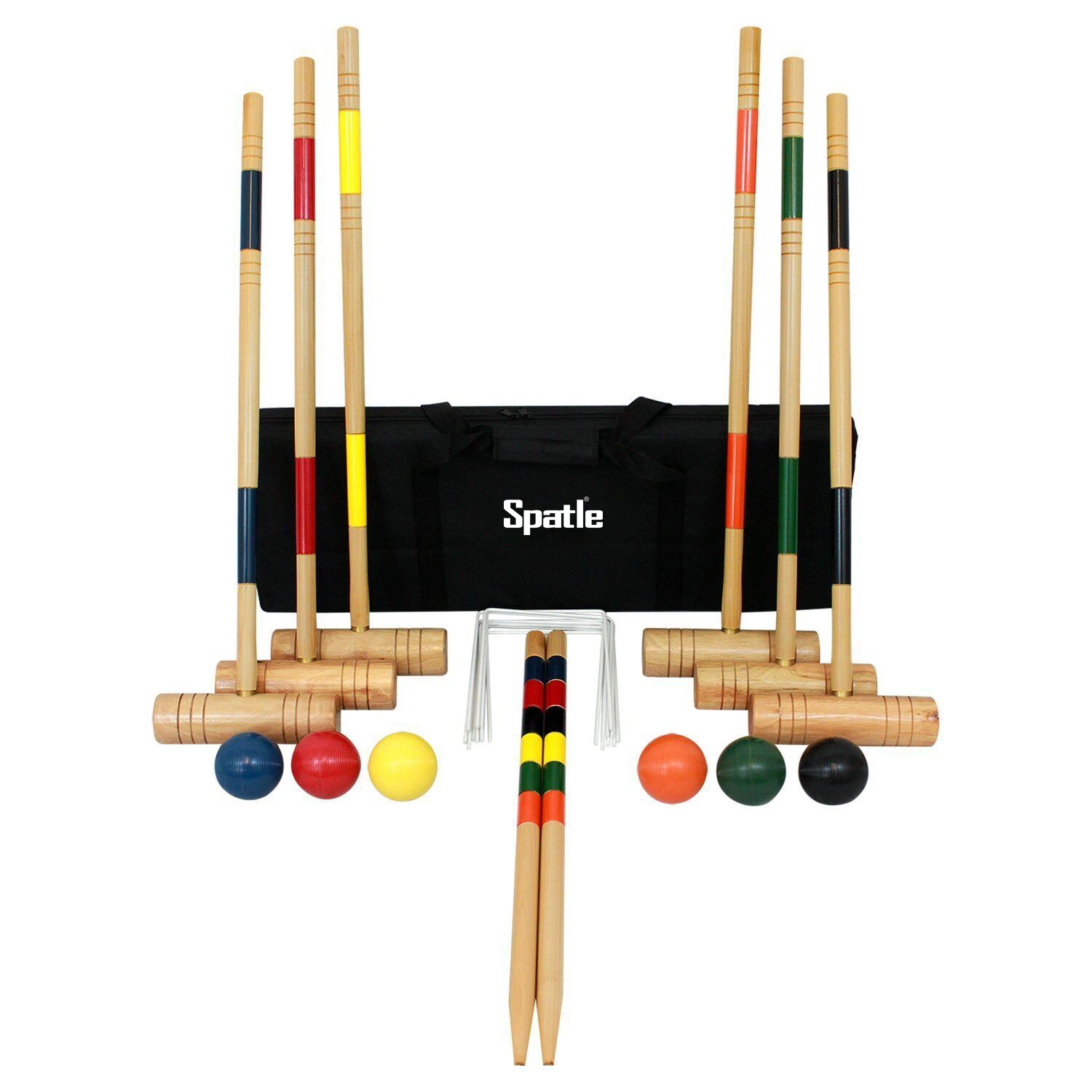 Professional Croquet Set with 6 Mallets for Outdoor Lawn Games