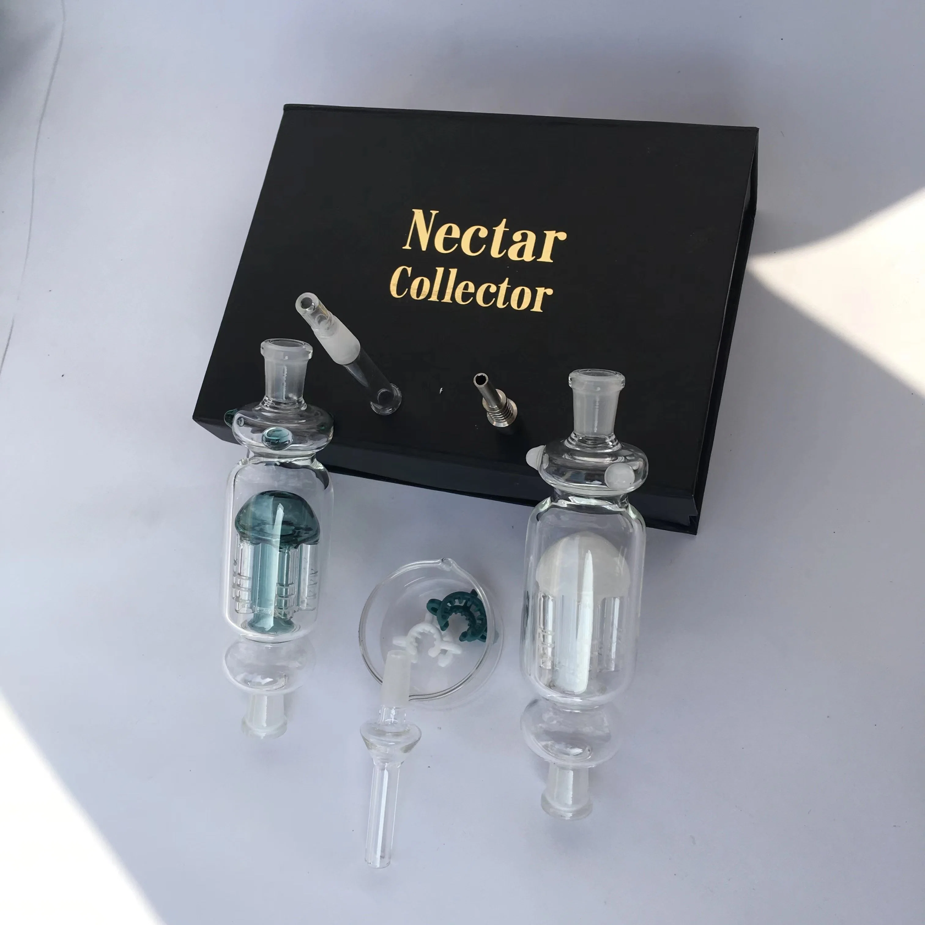 Glass Smoking Hand Pipes Micro Nc with Gift Box Nectar Glass Ti/Steel Nail Honeybird Nectar Collector