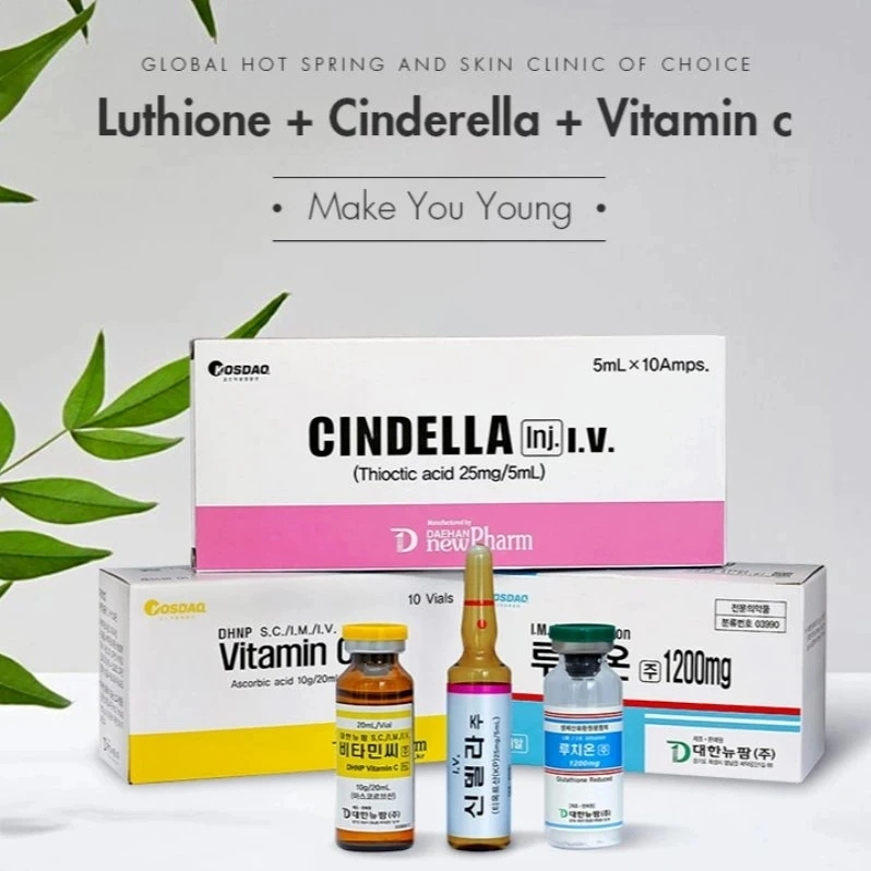 سعر الجملة غلوتاثون الجلد تبييض الحقن Cindella Lithione Vitamin C مجموعة تبييض ١٢٠٠ ملغ للعناية بالبشرة منتجات العناية بالجمال