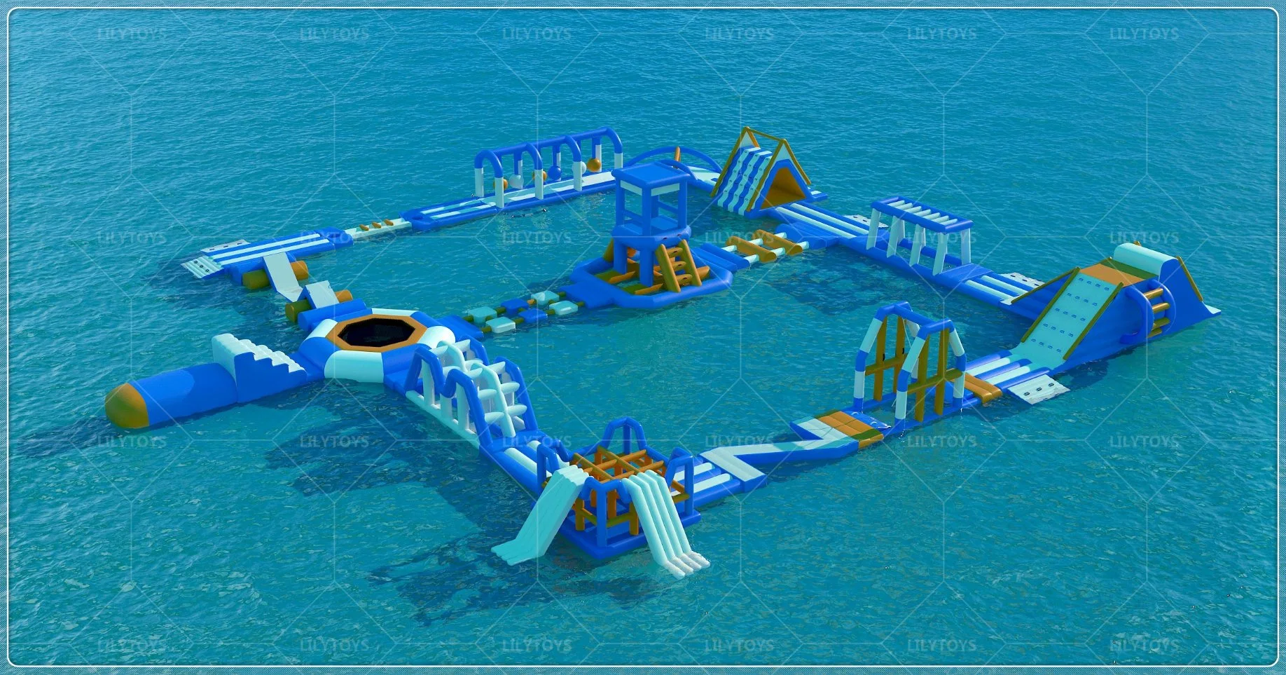 0.9mm PVC Inflatable Fun Aqua Park Obstacle Course Equipment Inflatable Floating Water Park