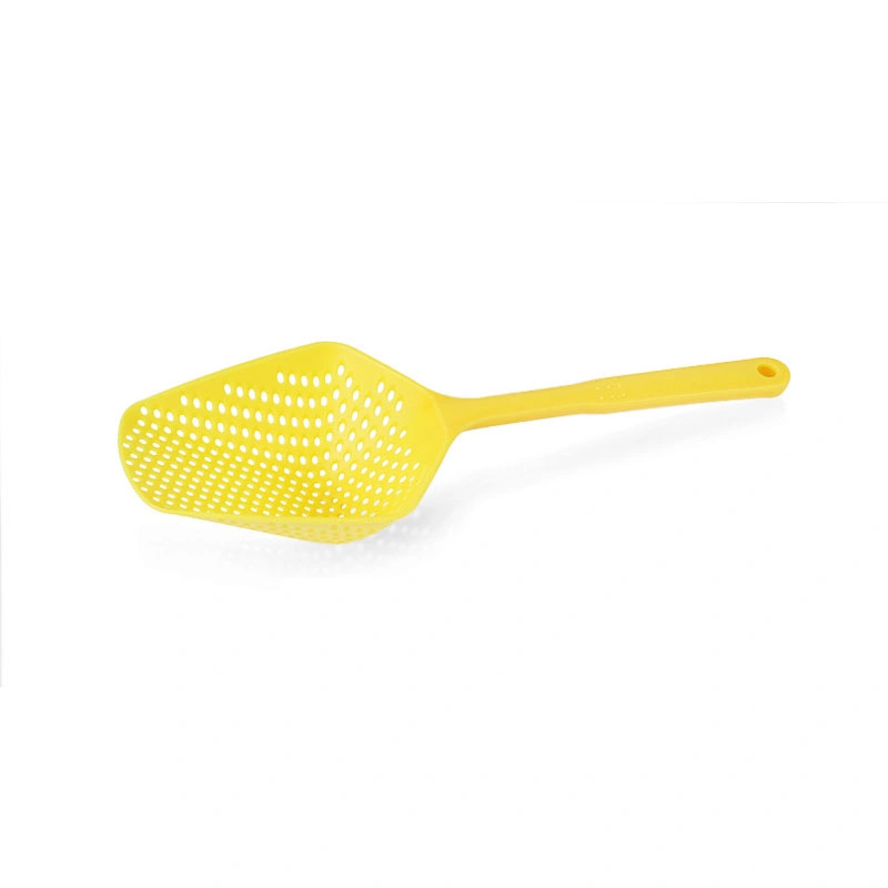 Plastic Strainer with Long Handle and Slotted Drain Filter for Fruits, Vegetables, Meat, Beans, Peanut - Colander with Handle Kitchen Tools Esg12080