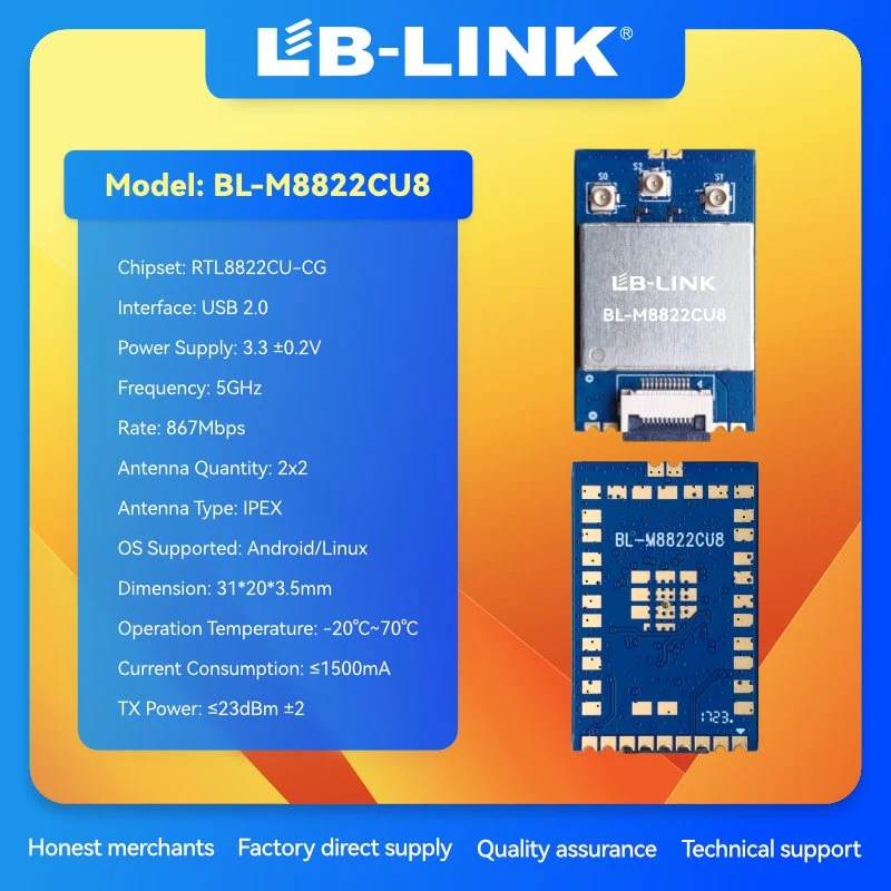 LBLINK BL-M8822CU8 5 Jammer de 5 g de banda WLAN e módulo combinado Blv5.0 Projetado três orifícios para antena para OEM ODM China XX Mobile Jammer do sinal