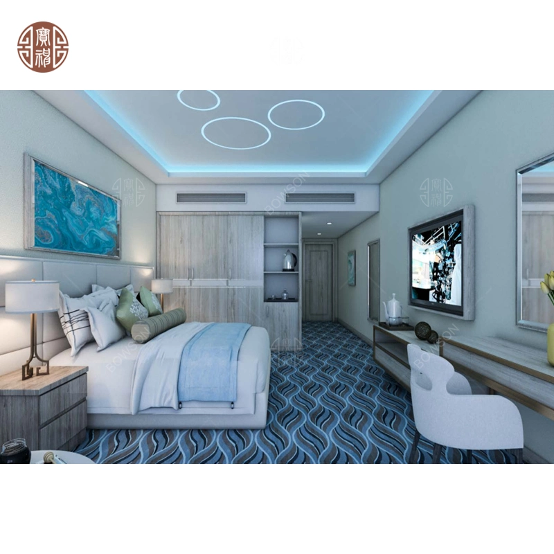 Mobiliário moderno personalizado para projeto de hotel quarto de hóspedes e lobby.