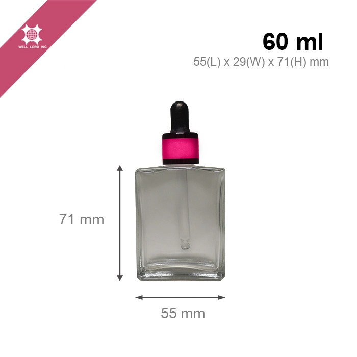 30ml Heavy Glass Bottle with Aluminum Collar Silicone Dropper