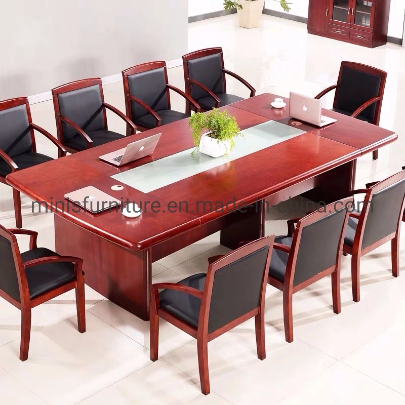 (M-CT332) Office Furniture Conference Room MDF Veneer Rectangle Meeting Table with Chairs