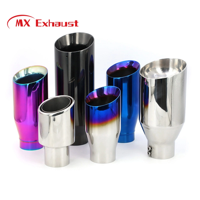 Auto Universal Single Double Wall Stainless Steel Tail Pipe Exhaust Muffler Tip Nozzle Tail Pipe