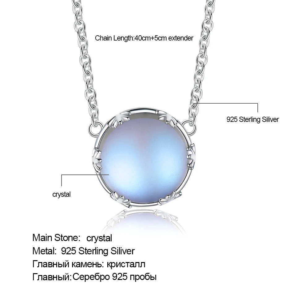 S925 Silver Aurora Pendant Necklace Halo Crystal Gemstone Scale Light Necklace Jewellery