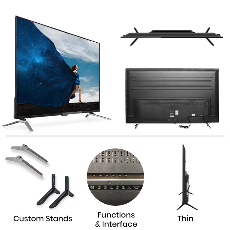 Home TV Hotel TV 55 Inch 4K Ultra HD Design LED TV with Digital System Smart TV Android 9.0