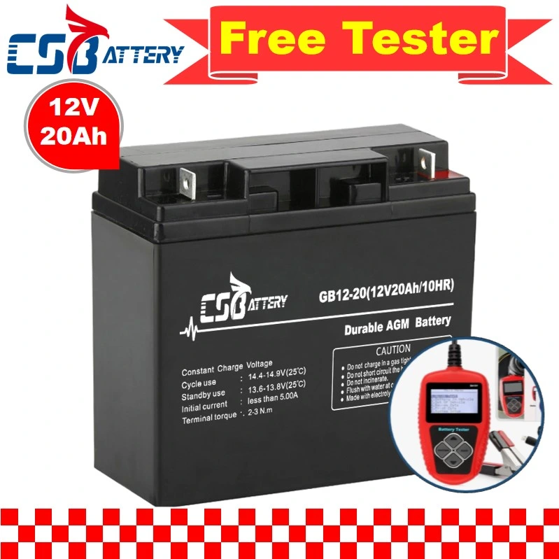 Csbattery 12V20ah Bateria General Purpose Lead Acid AGM Battery for Electric-Scooter/Golf-Trolley/Solar-Street-Light/Ada