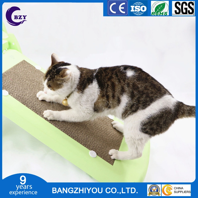 Crazy Scratching Board with Feather Claw Grinder Creative Corrugated Paper Funny Cat Toy