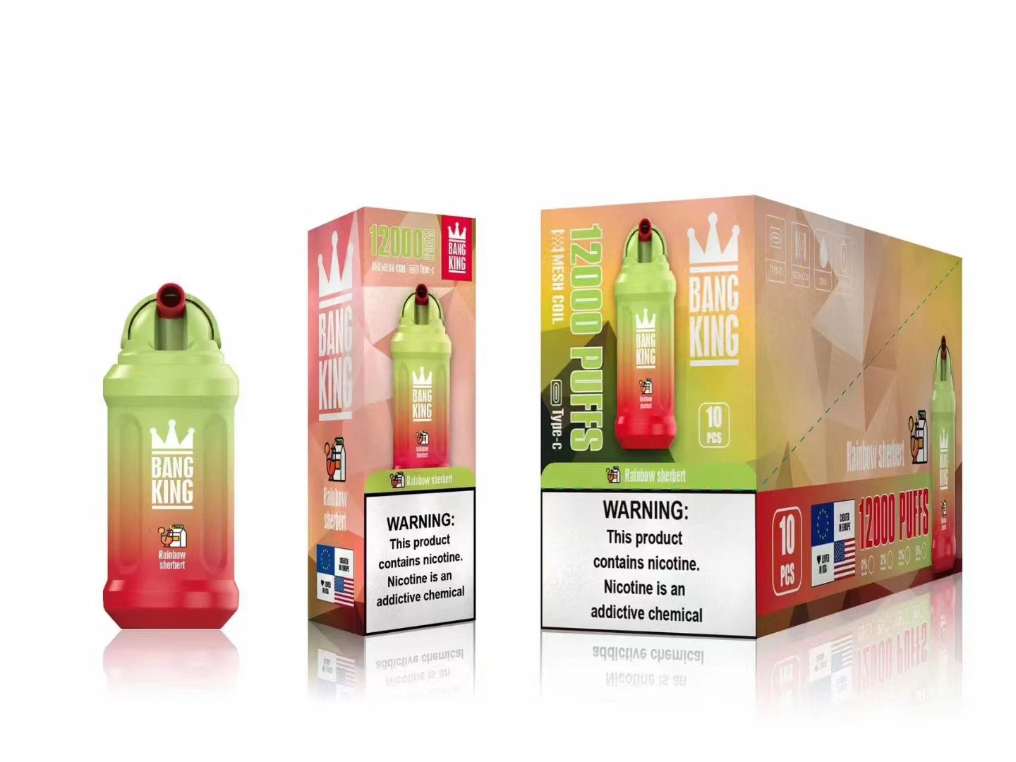 Boîte de bouffée d'origine 12000 Bang Vape stylo jetable King énorme bouffée Vape Pen 12K 23ml de jus d'Vape Pre-Filled 650mAh Kit Randm Rechargerable Puff Vape Bar