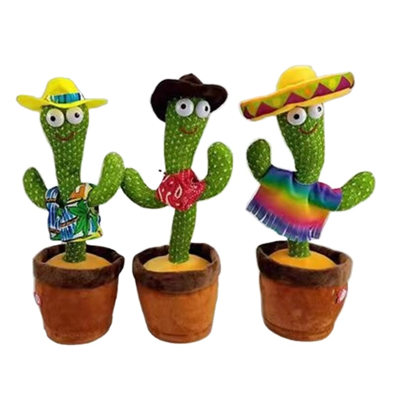 Hotsale agitar la grabación electrónica juguetes de peluche juguete Cactus